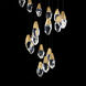 Beyond Martini LED 23 inch Aged Brass Multi-Light Pendant Ceiling Light in Optic Haze, Round Canopy