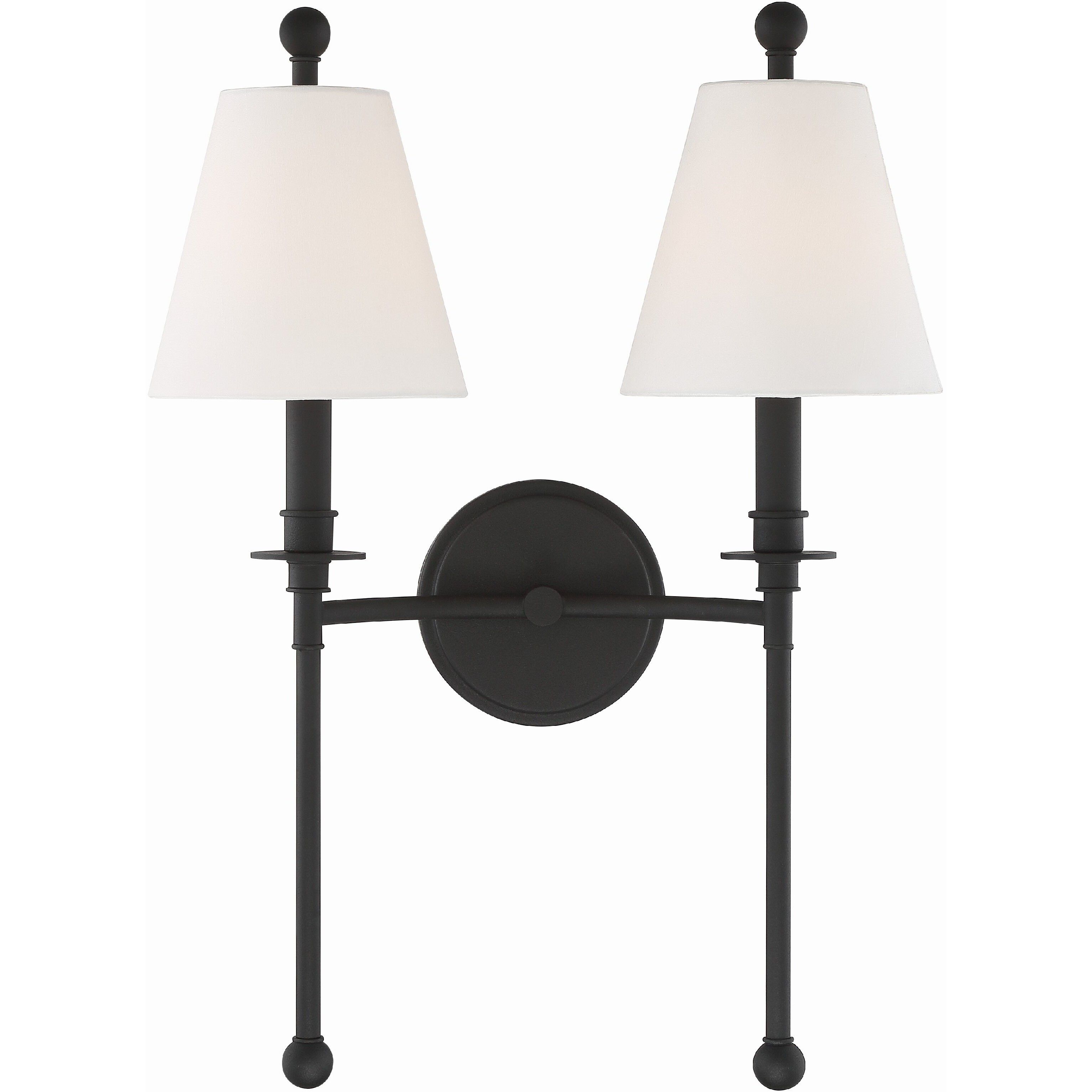 Riverdale Bath Wall Light in Black Forged