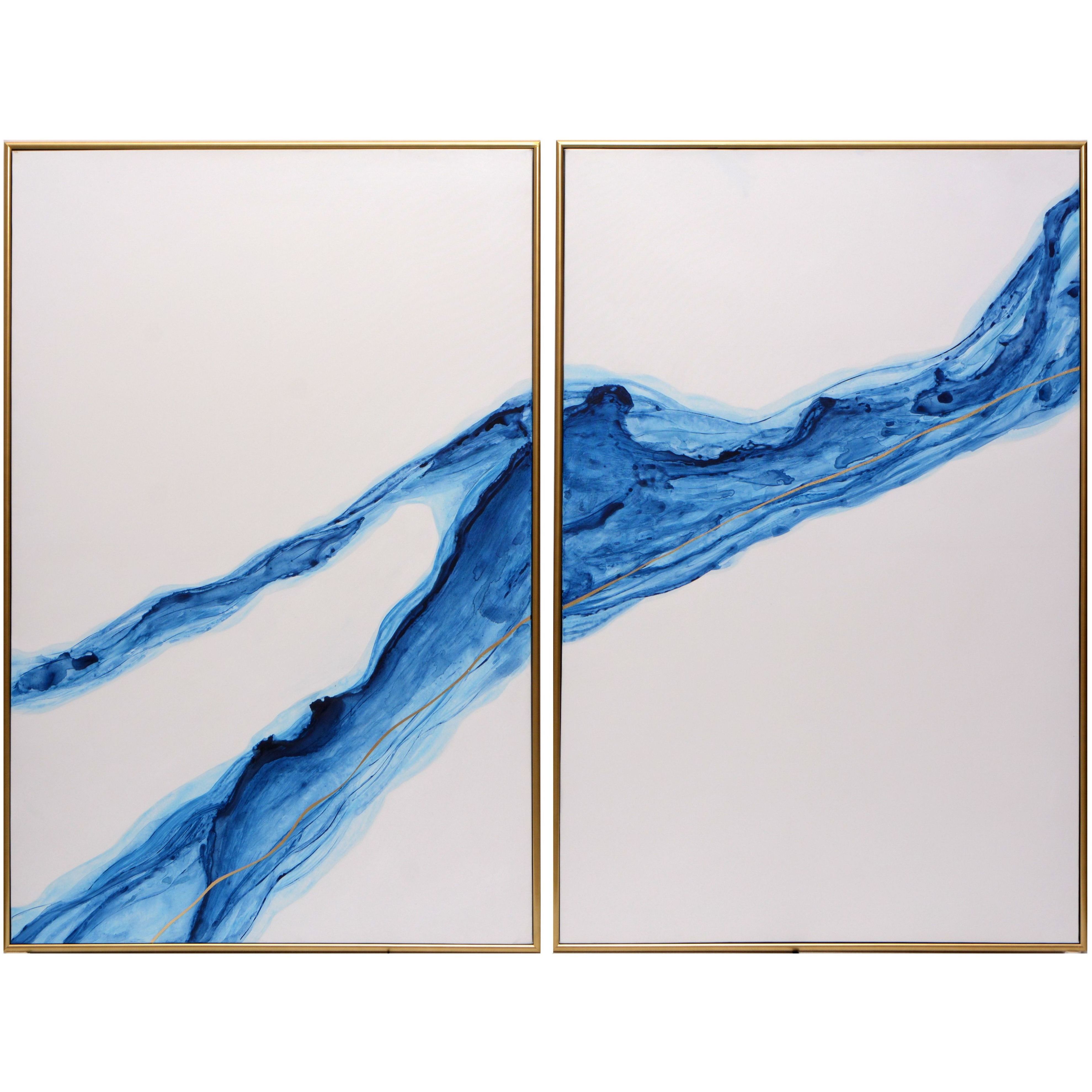 Fluidity 60 X 40 inch Hand Painted Art, Set Of 2