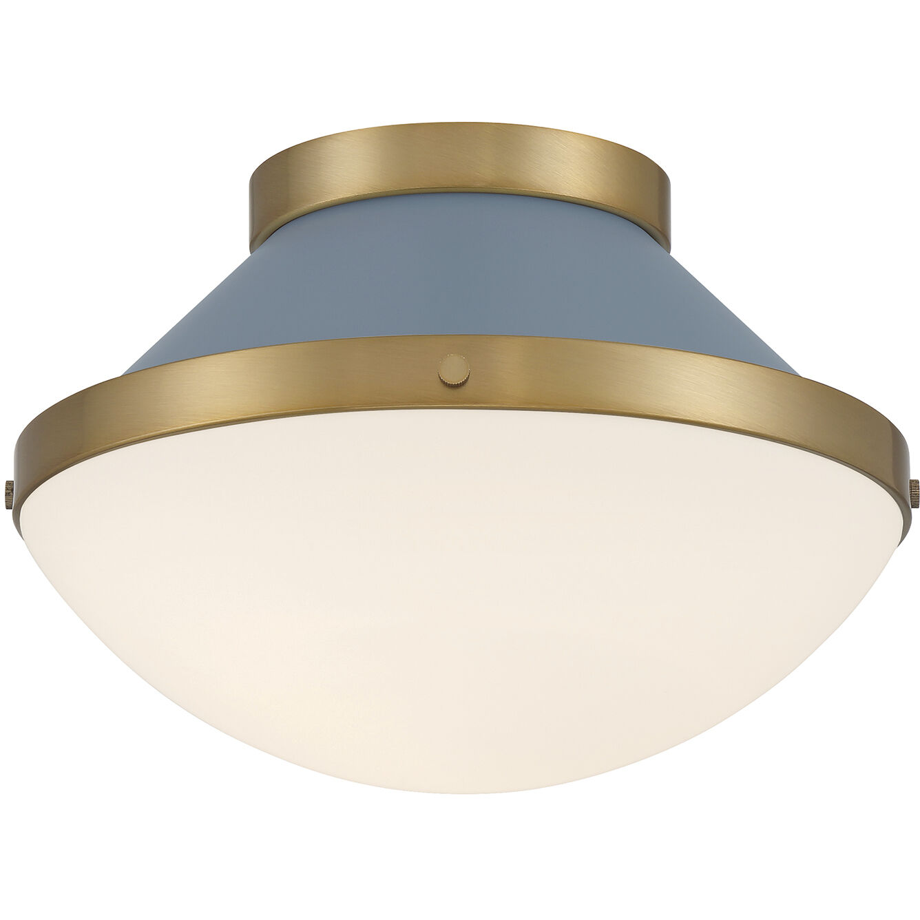 Xander 1 Light 12.25 inch Vibrant Gold Flush Ceiling Light in Vibrant Gold and Blue
