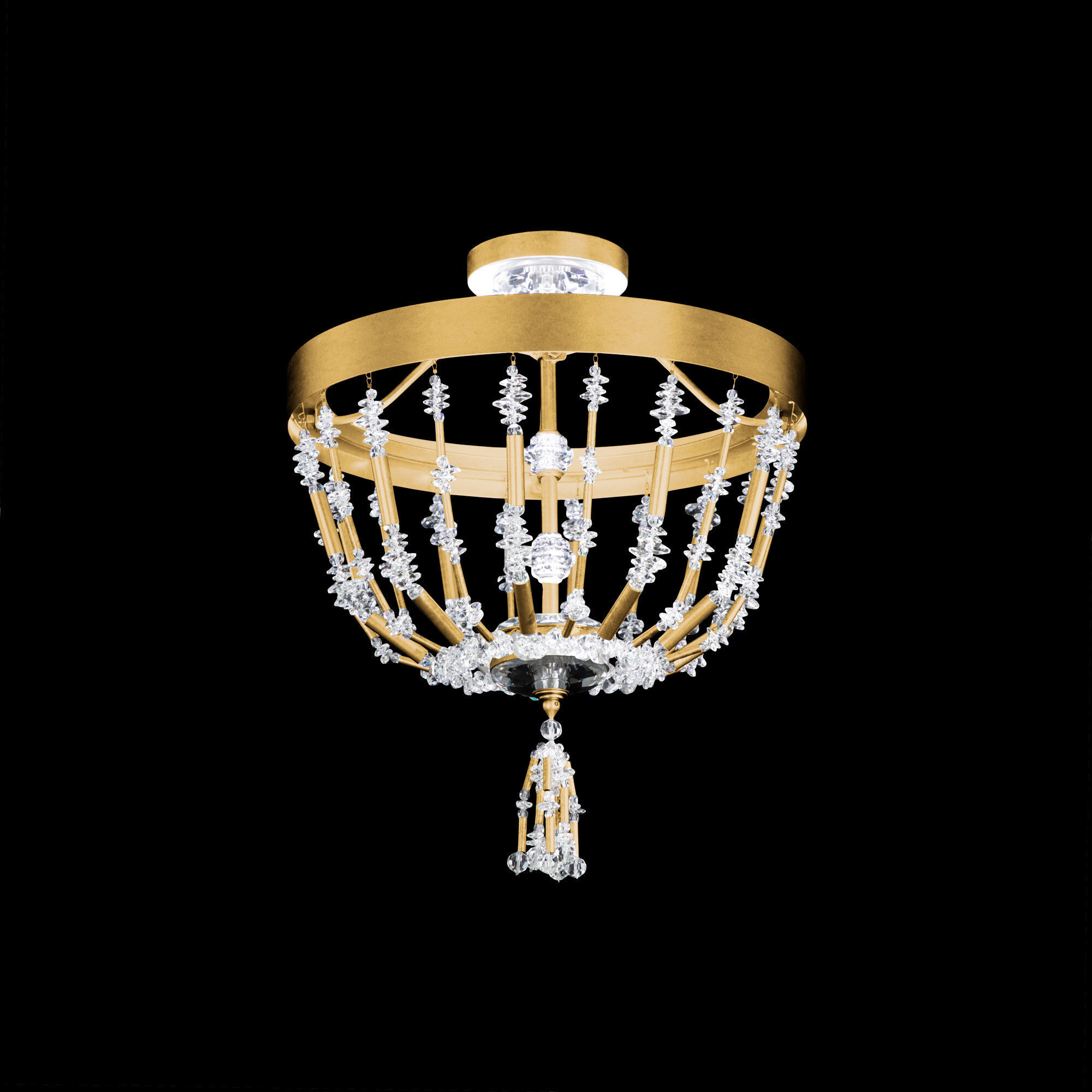 Bali LED 16 inch Heirloom Gold Semi-Flush Mount Ceiling Light, Schonbek Signature
