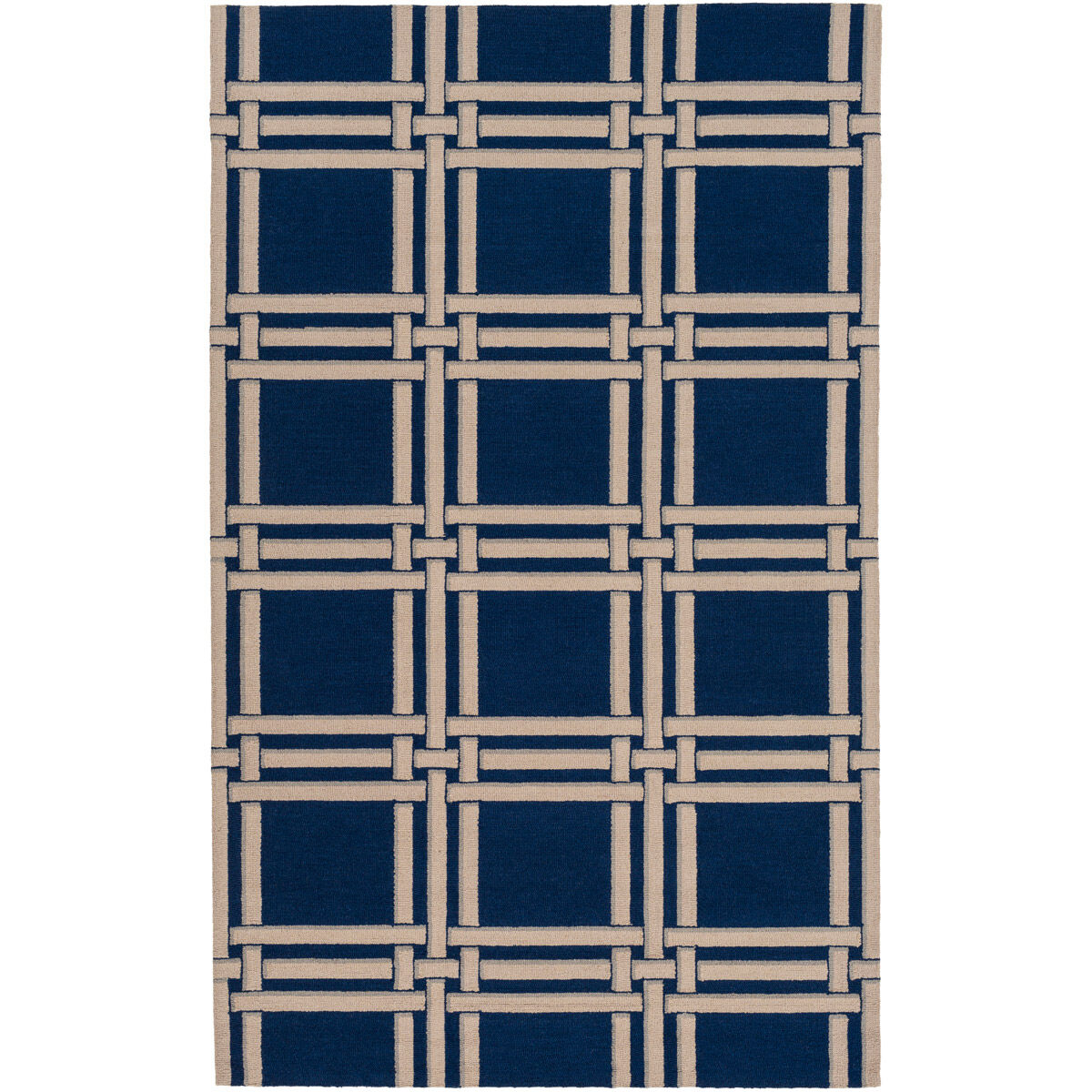 Lockhart 36 X 24 inch Blue and Neutral Area Rug, Wool