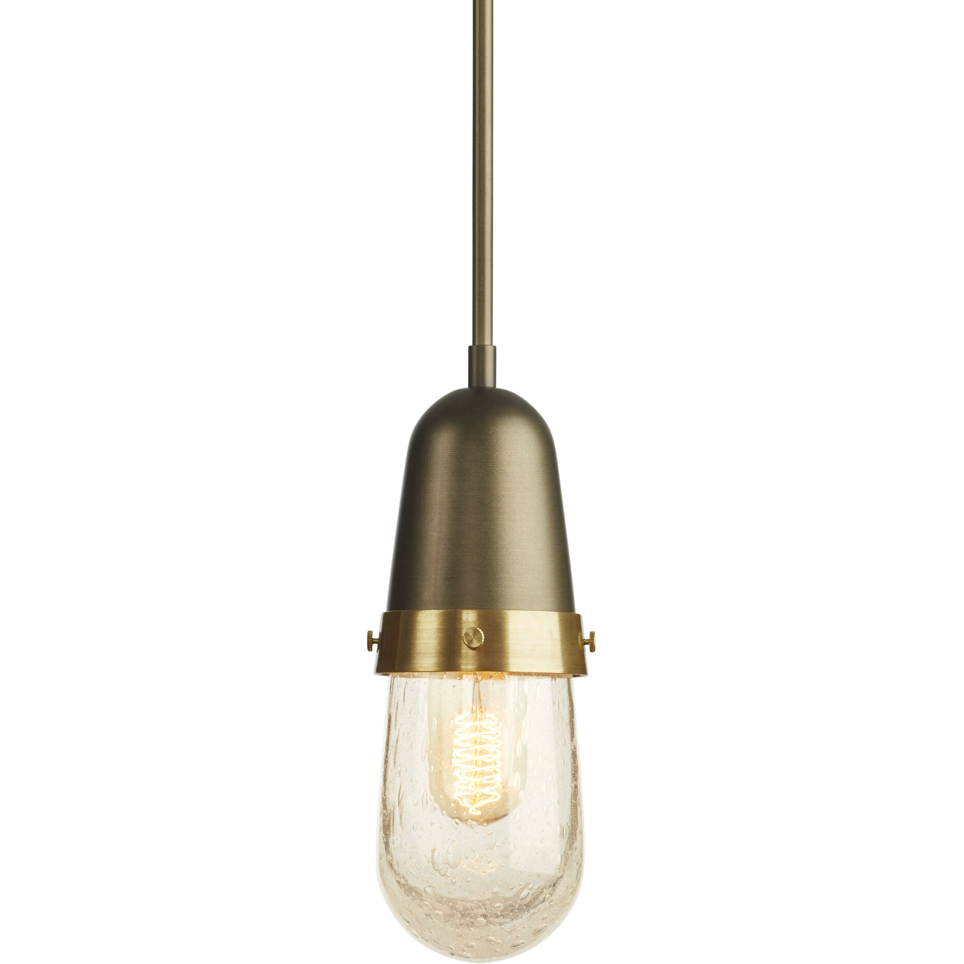 Fizz 1 Light 4.1 inch Natural Iron with Brass Accent Mini Pendant Ceiling Light - Open Box
