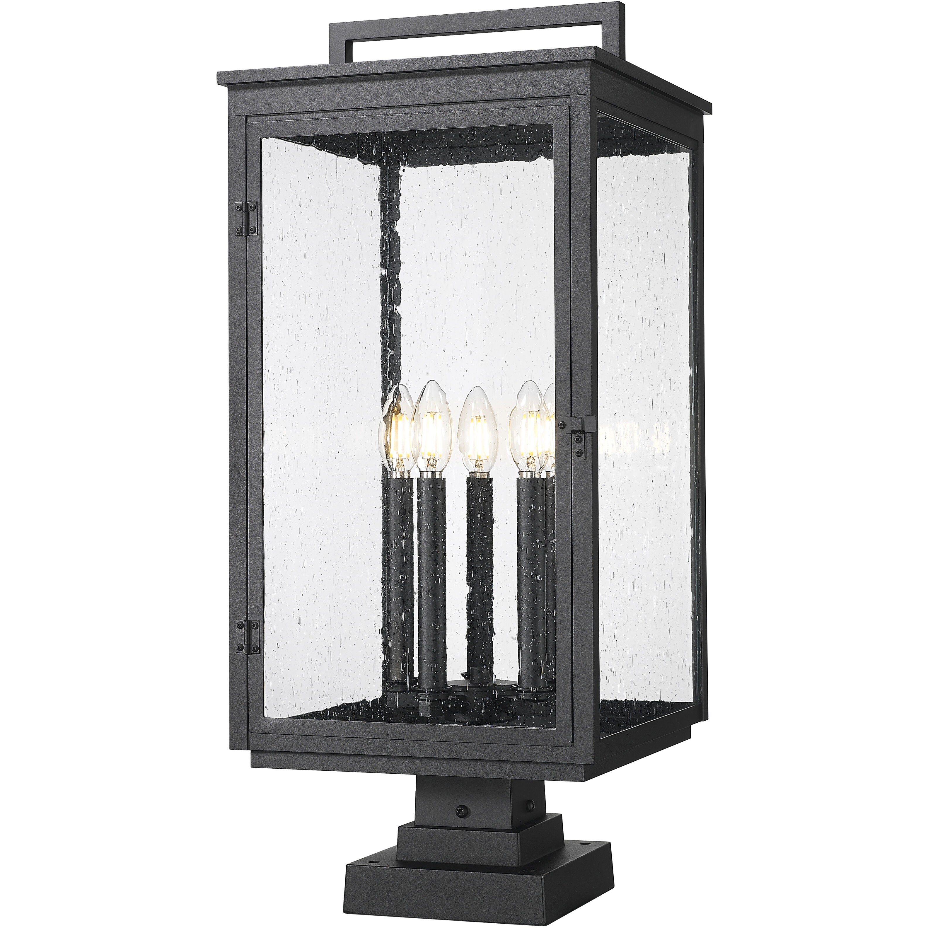 Hartwell 5 Light 27.75 inch Sand Black Outdoor Pier Mounted Fixture