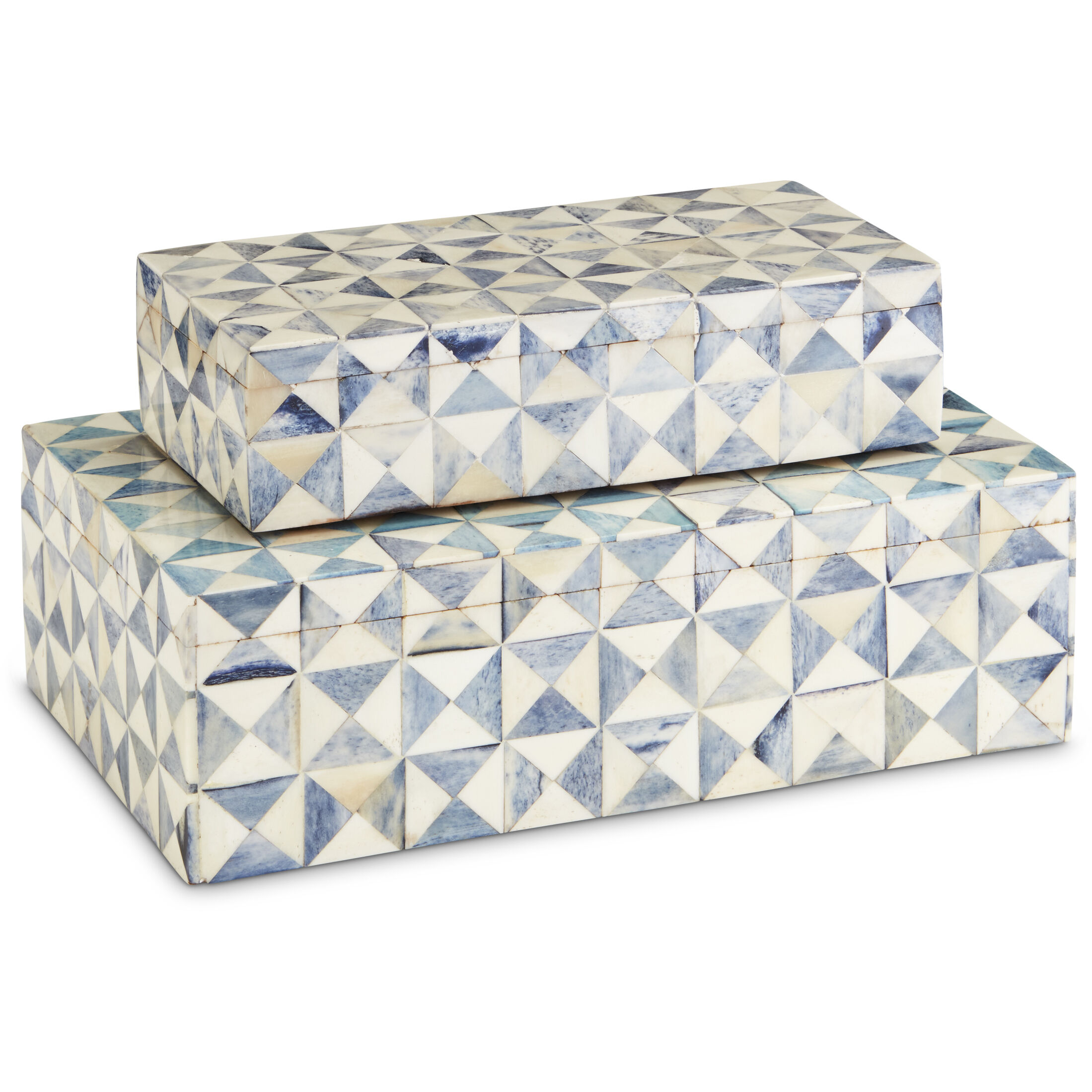 Sky Blue 10 inch Blue/White Boxes, Set of 2
