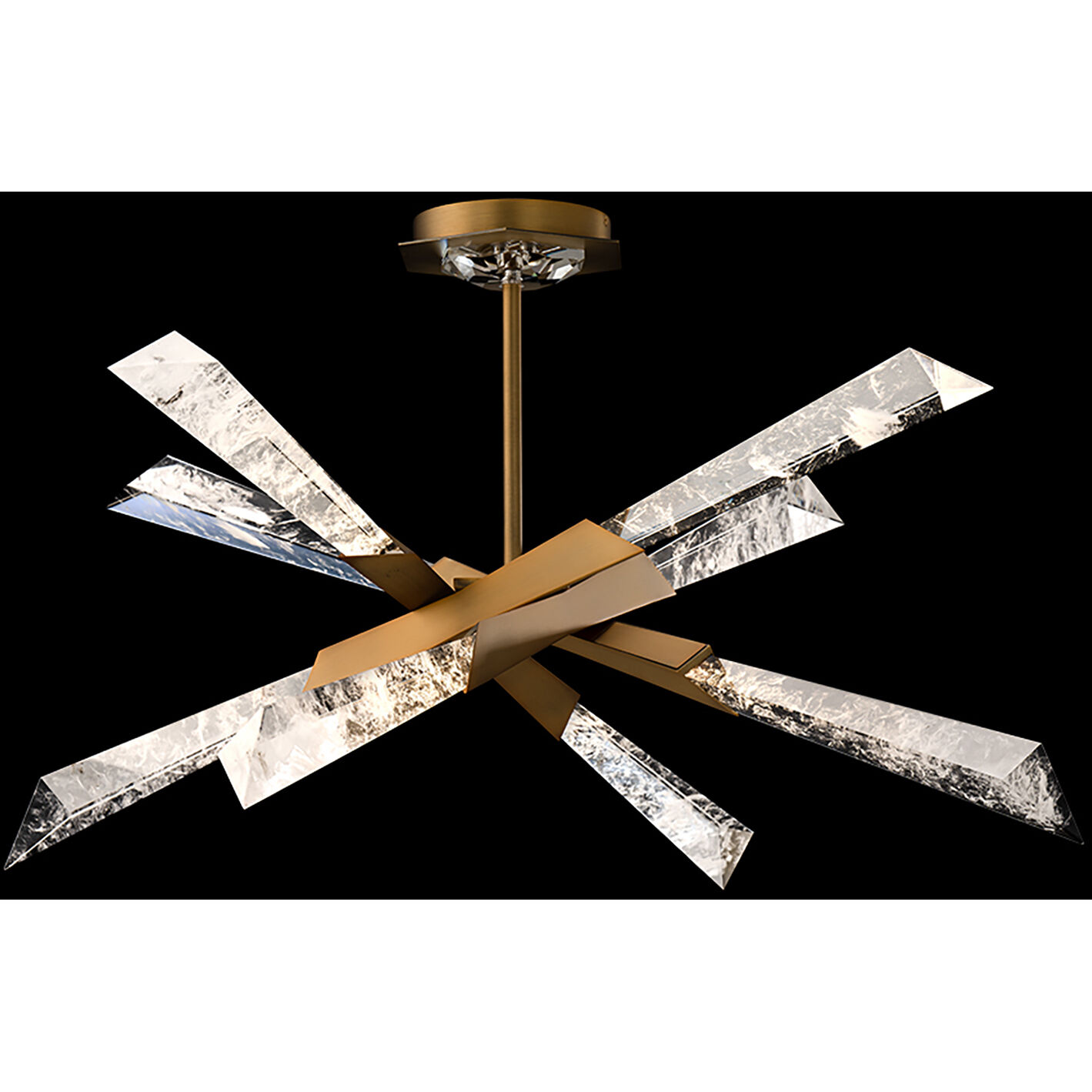 Beyond Solitude LED 28.5 inch Aged Brass Semi-Flush Mount Ceiling Light