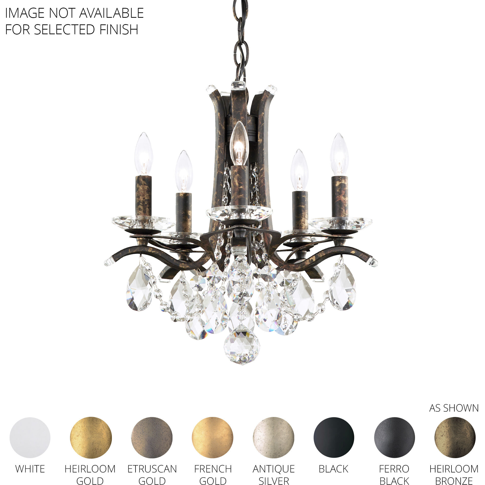 Vesca 5 Light Antique Silver Chandelier Ceiling Light in Radiance