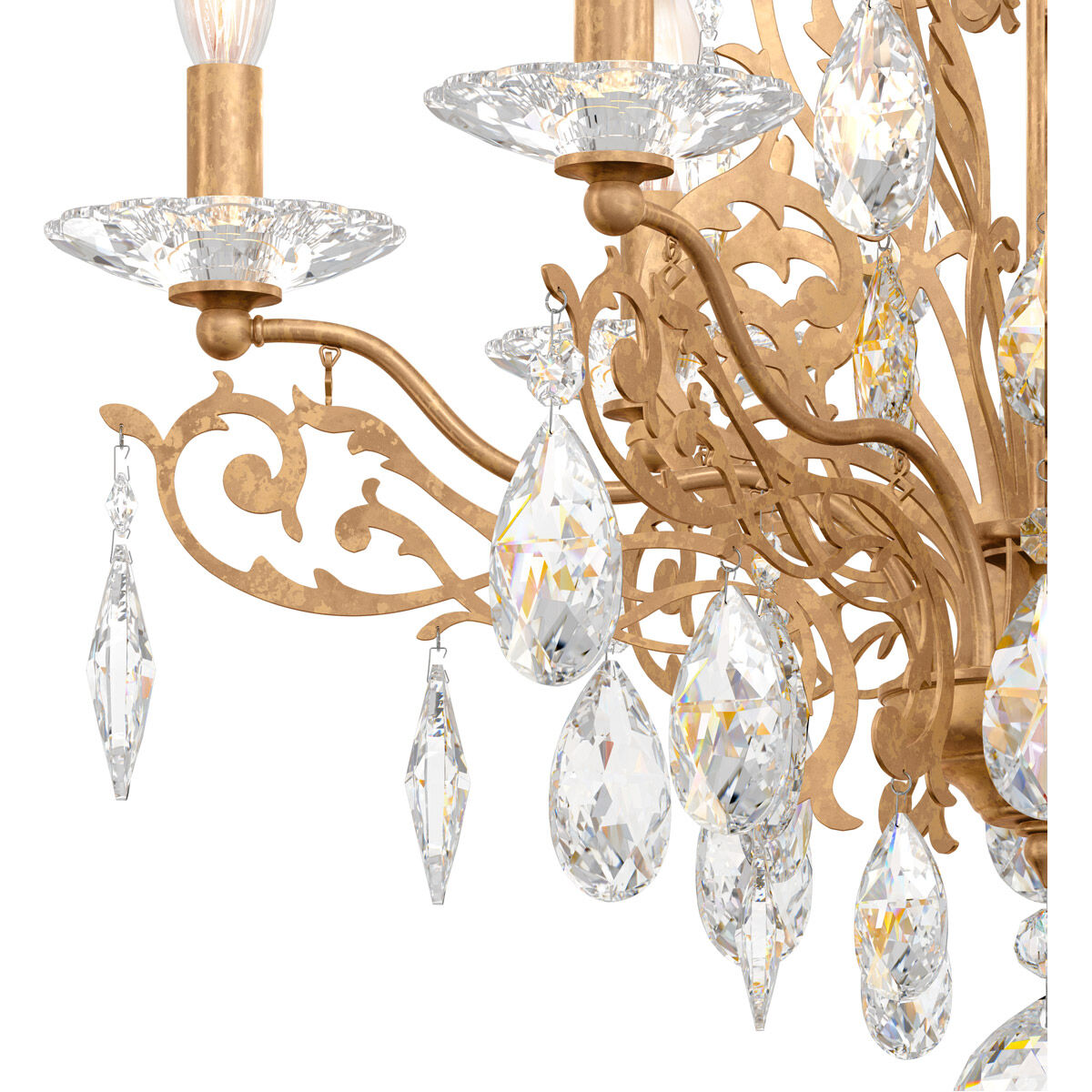 Filigrae 6 Light French Gold Semi-Flush Mount Ceiling Light