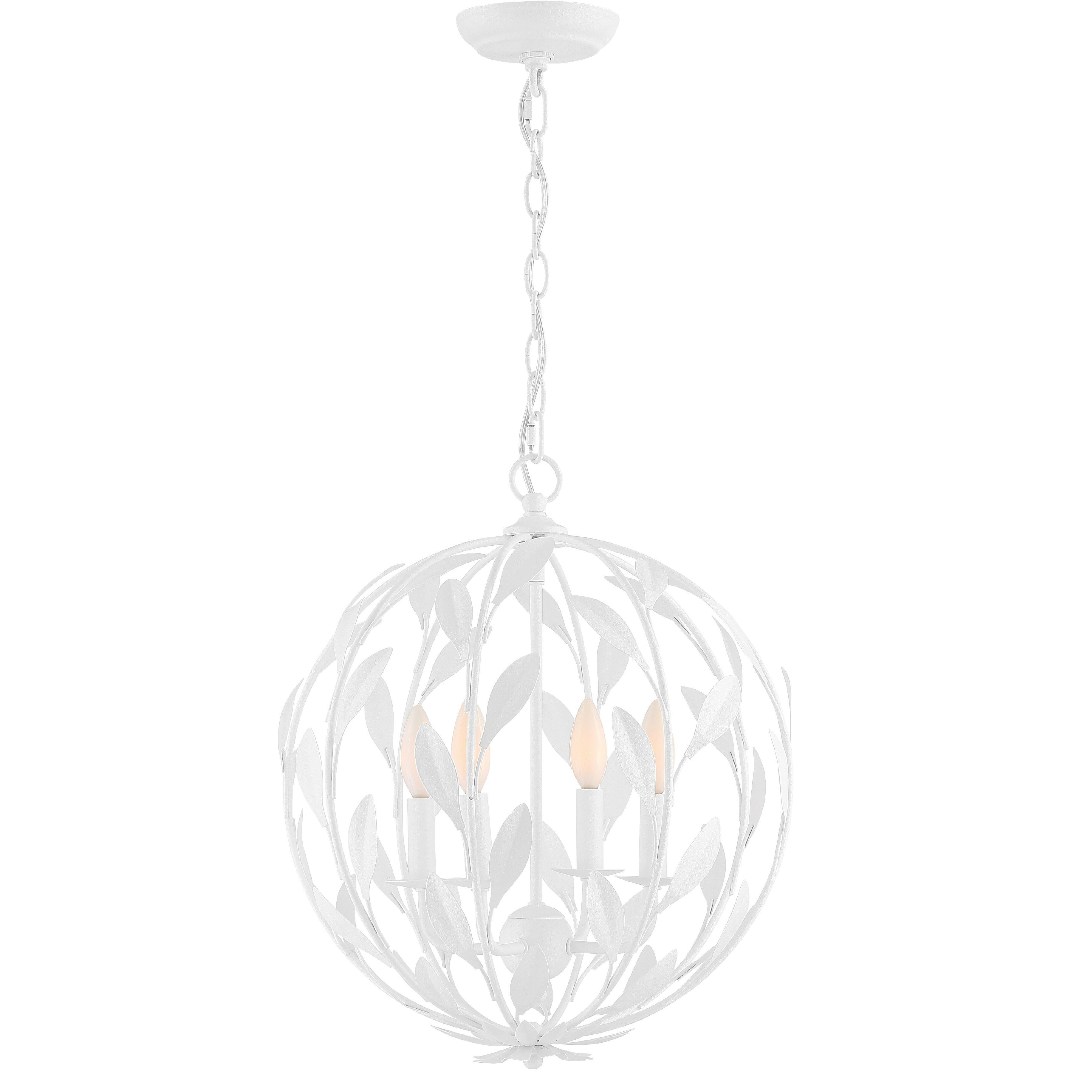 Broche 4 Light 16 inch Matte White Mini Chandelier Ceiling Light