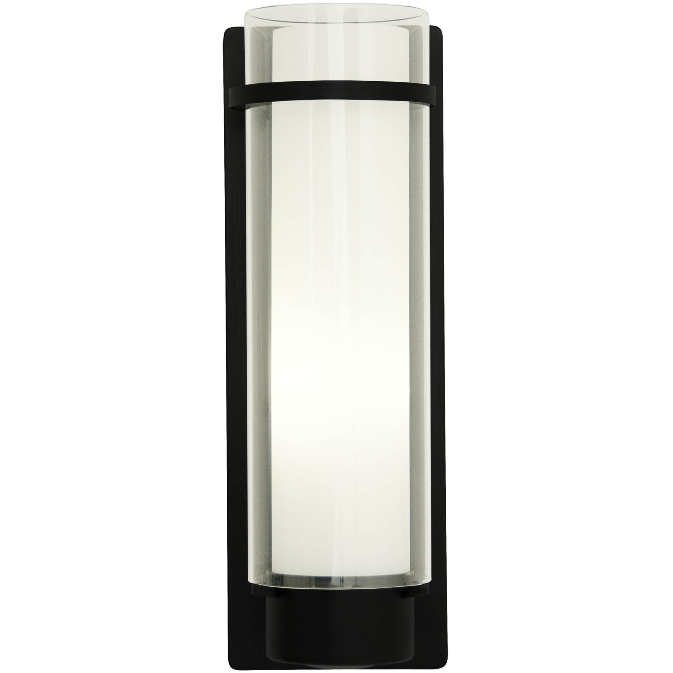 Essex Sconce Wall Light in Graphite, Half Opal Glass