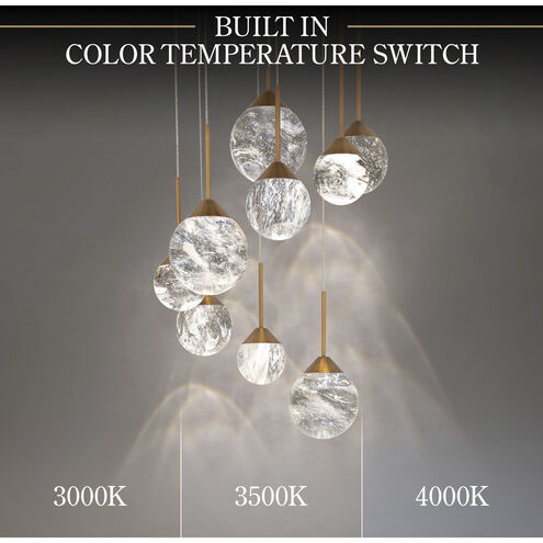 Quest LED 17 inch Aged Brass Multi-Light Pendant Ceiling Light, Beyond