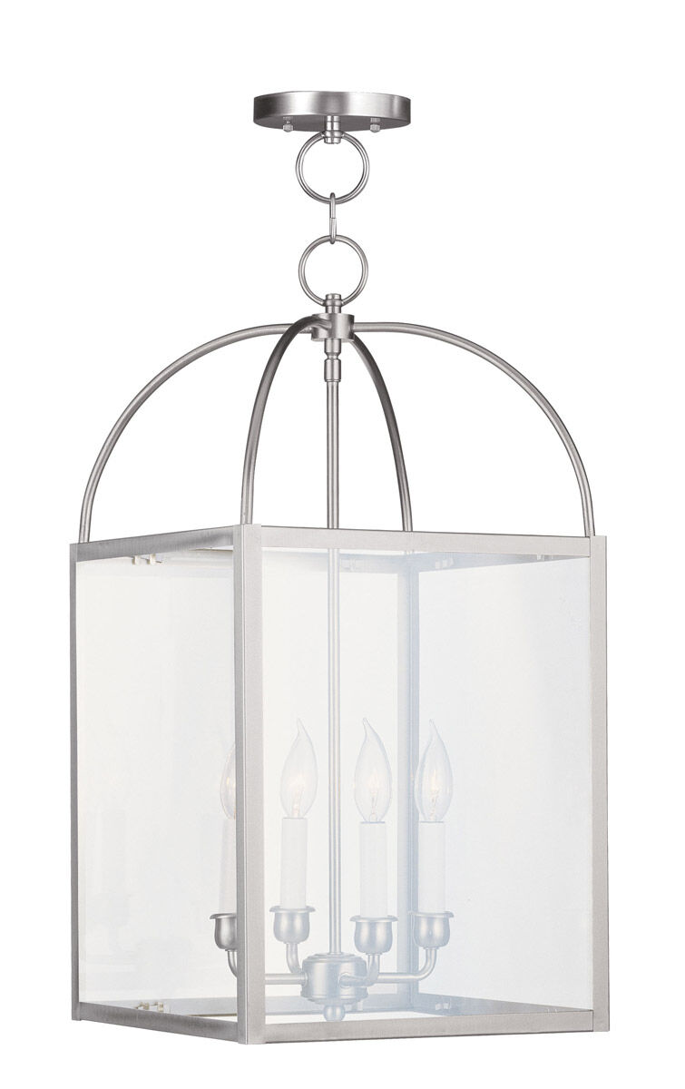 Milford 4 Light 13 inch Brushed Nickel Chain Lantern
