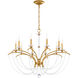 Priscilla 10 Light Heirloom Gold Chandelier Ceiling Light in Optic, Adjustable Height