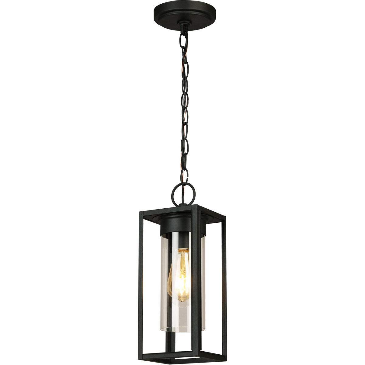 Walker Hill 1 Light 5.37 inch Matte Black Outdoor Pendant