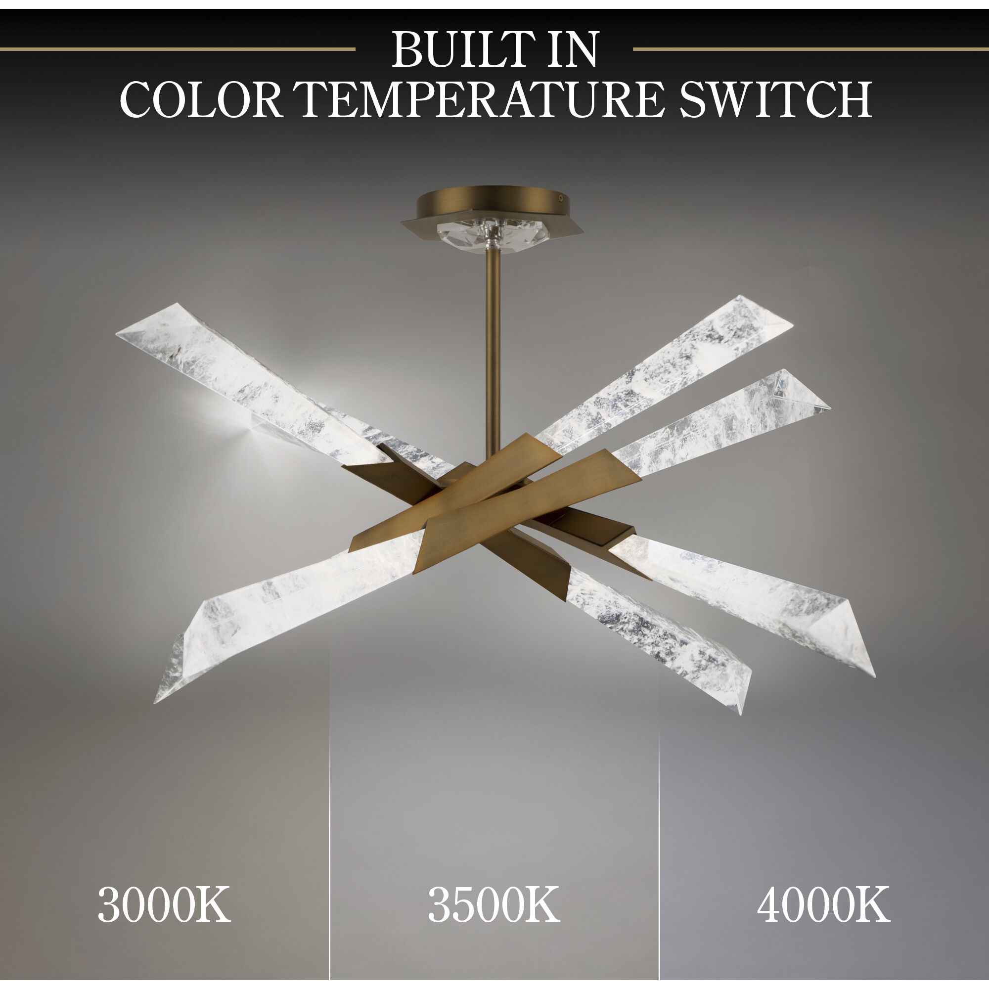 Beyond Solitude LED 28.5 inch Aged Brass Semi-Flush Mount Ceiling Light
