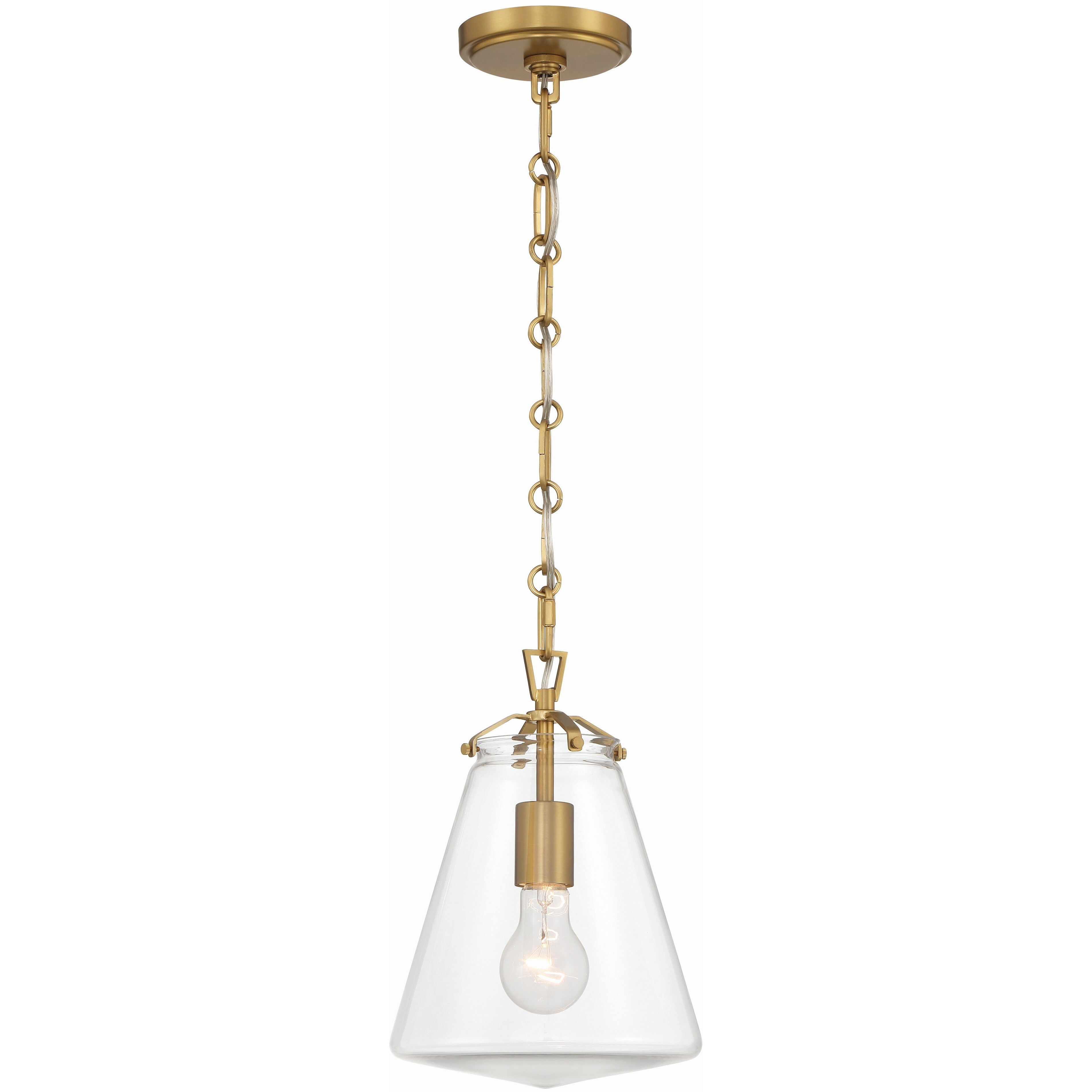 Voss 1 Light 8.25 inch Luxe Gold Mini Pendant Ceiling Light