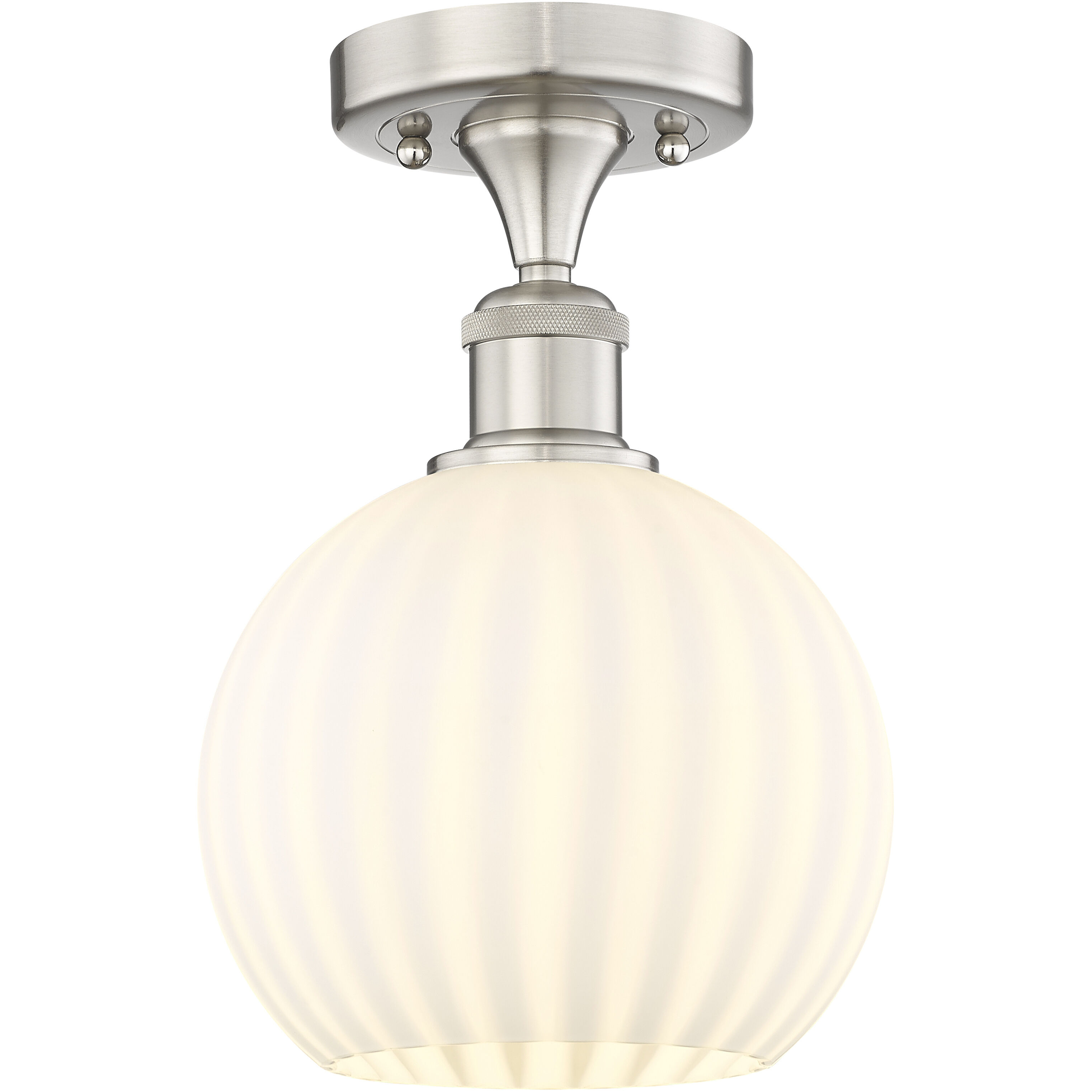 Edison White Venetian 1 Light 8.00 inch Semi-Flush Mount