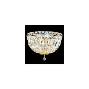 Petit Crystal Deluxe 3 Light 5 inch Silver Wall Sconce Wall Light in Polished Silver, Petite Deluxe Gemcut