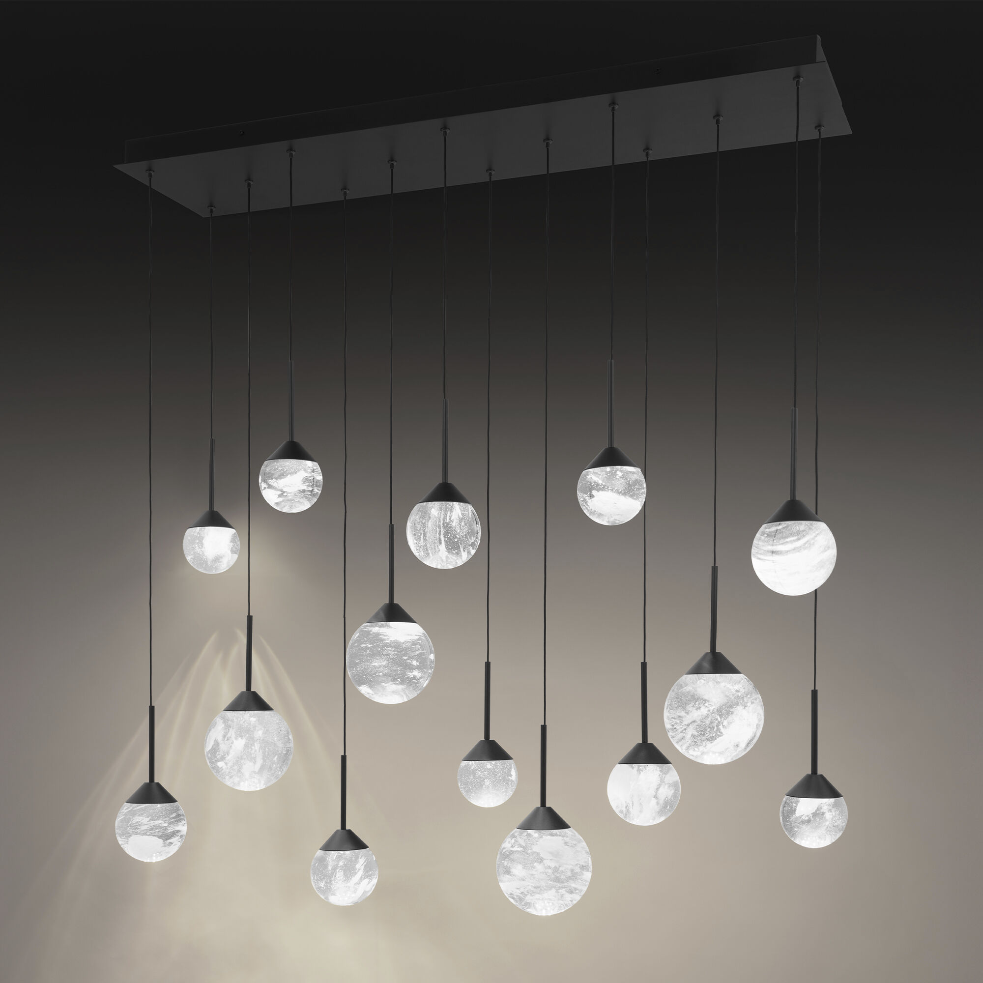 Beyond Quest LED 9.5 inch Black Multi-Light Pendant Ceiling Light, Linear Canopy