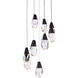 Beyond Martini LED 17 inch Black Multi-Light Pendant Ceiling Light in Optic, Beyond