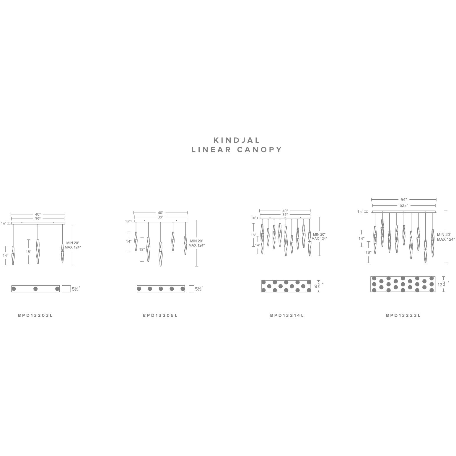 Beyond Kindjal LED 12 inch Black Multi-Light Pendant Ceiling Light, Linear Canopy