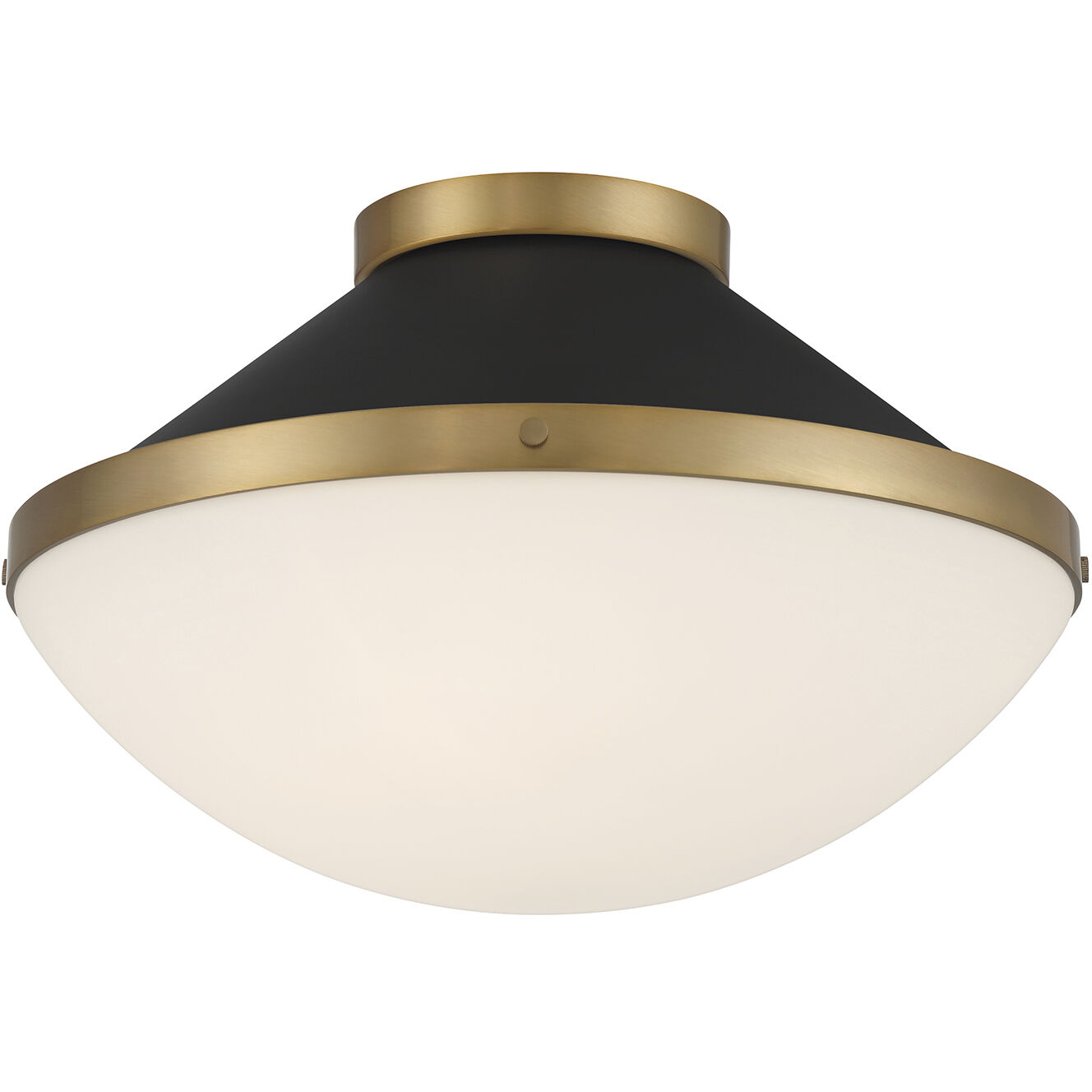 Xander 2 Light 16.25 inch Vibrant Gold Flush Ceiling Light in Vibrant Gold and Matte Black