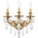Milano 3 Light 9 inch French Gold Wall Sconce Wall Light in Cast French Gold, Milano Spectra