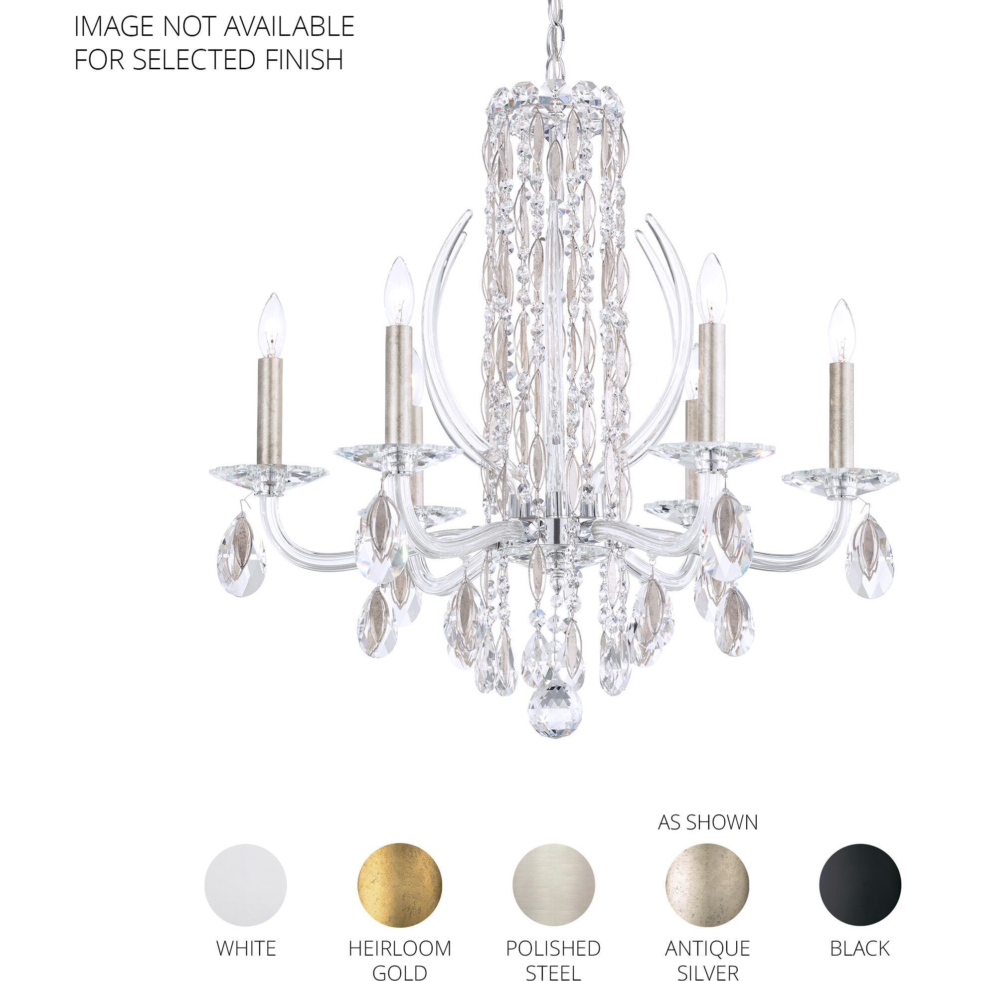 Siena 6 Light Black Chandelier Ceiling Light in Heritage