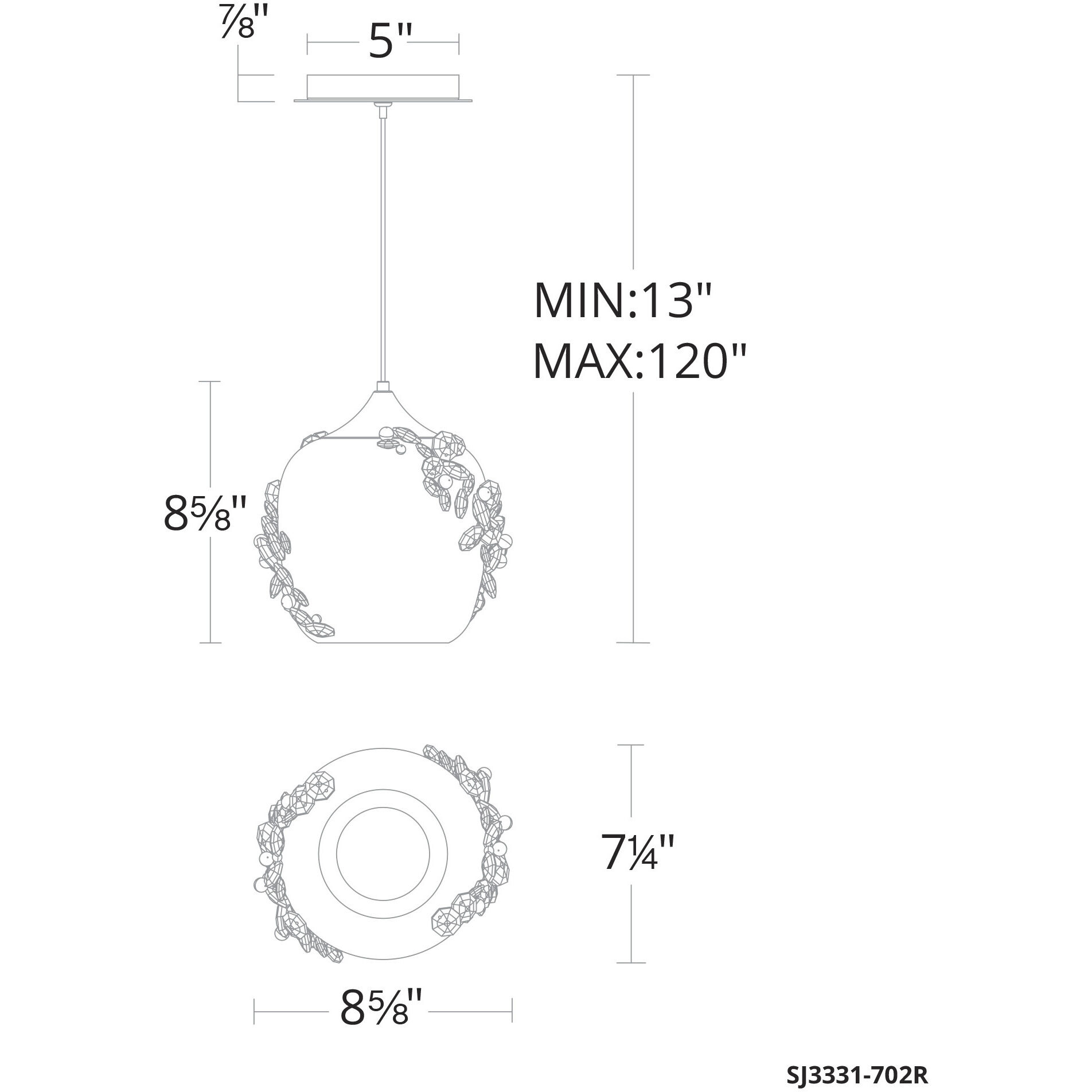 Forever Divine LED 7.25 inch Polished Chrome Pendant Ceiling Light