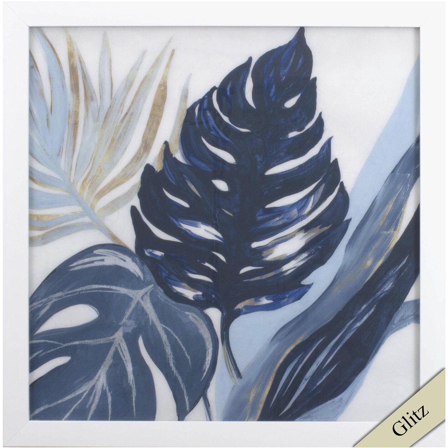 Blue Palms 27 X 27 inch Non-Glass Framed Art, Propac