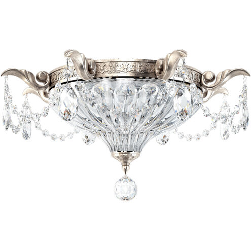 Milano 2 Light Antique Silver Flush Mount Ceiling Light in Heritage