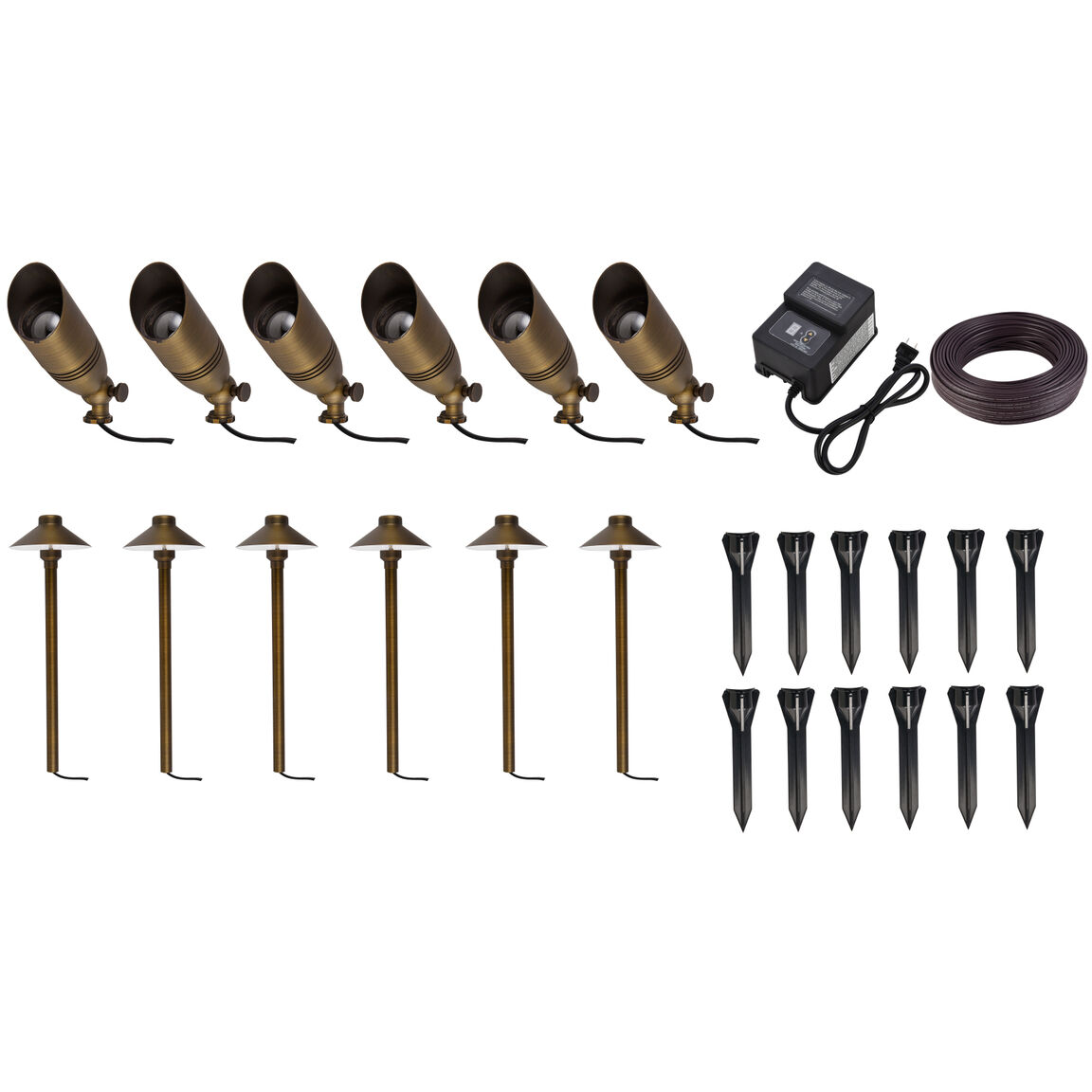 Anthony Antique Brass Outdoor Landscape Starter Kit