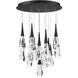 Beyond Hibiscus LED 23 inch Black Multi-Light Pendant Ceiling Light, Round Canopy