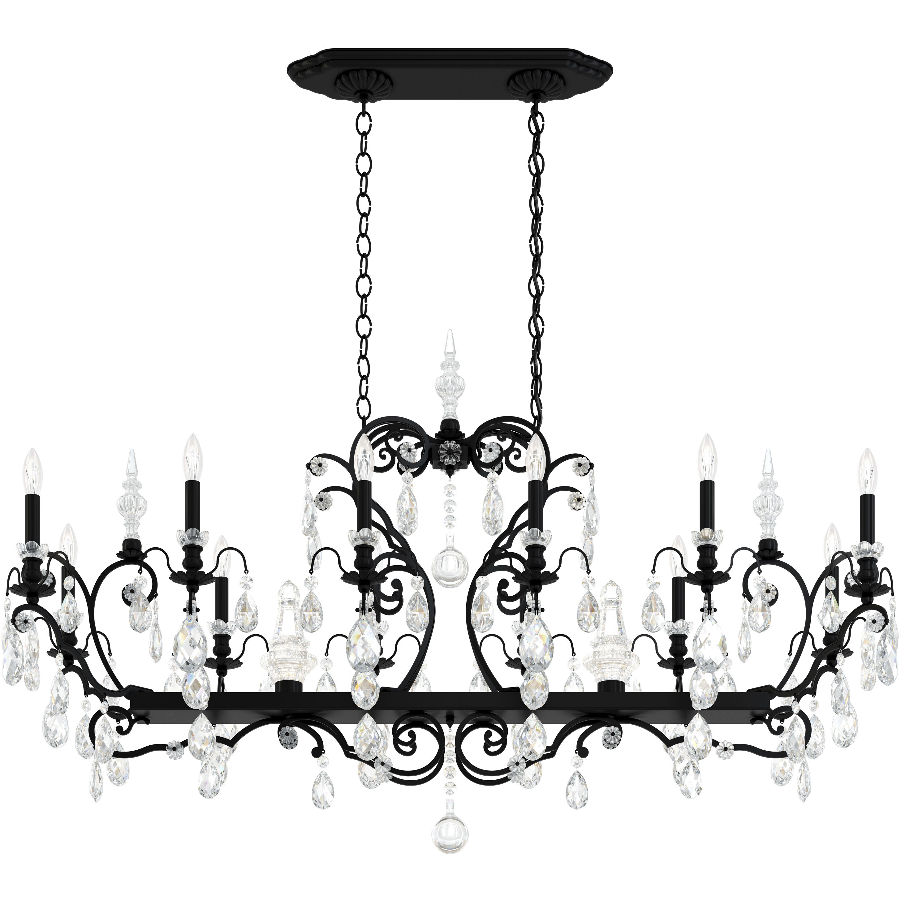 Renaissance 14 Light 56 inch Black Chandelier Ceiling Light in Heritage