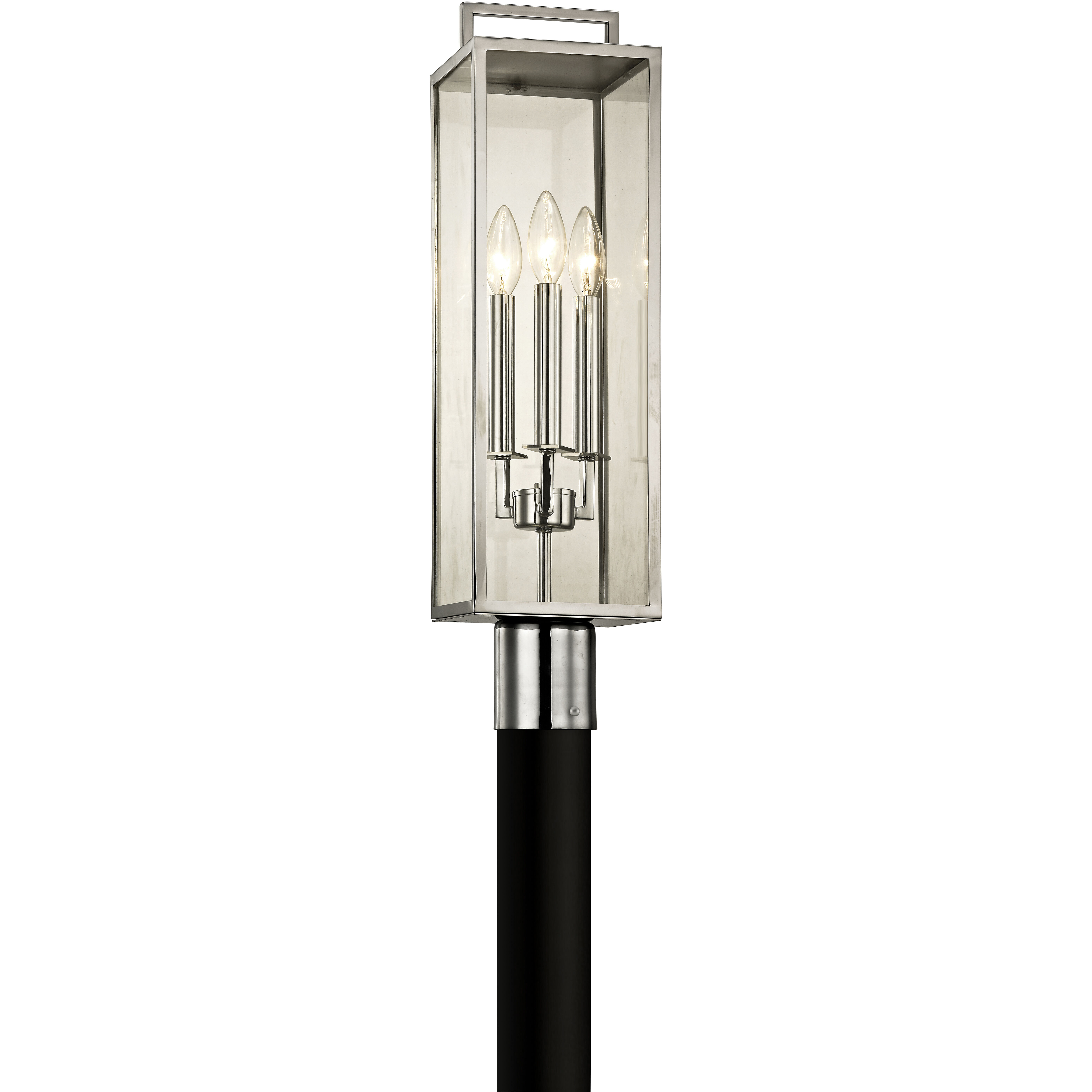 Beckham 3 Light 24 inch Polished Stainless Post