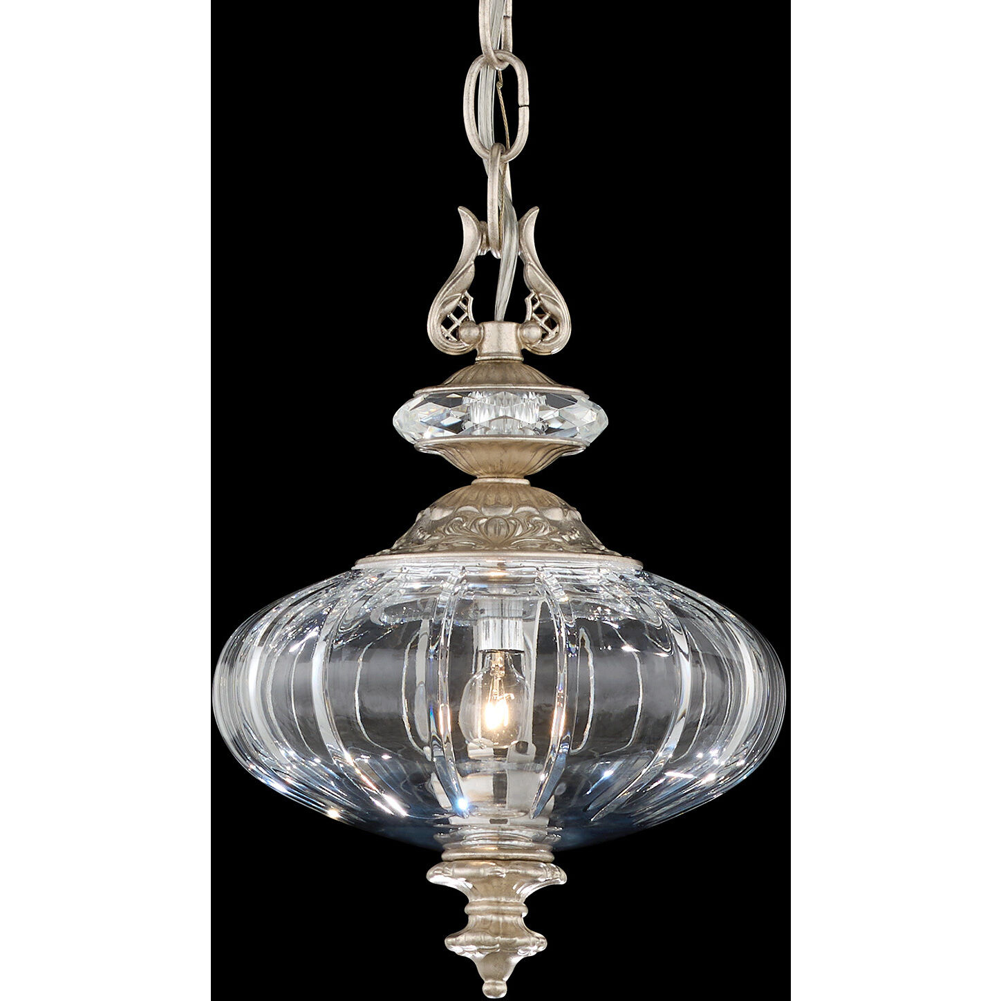 Signature Dyana 1 Light 7.5 inch Etruscan Gold Mini Pendant Ceiling Light, Oblong Glass