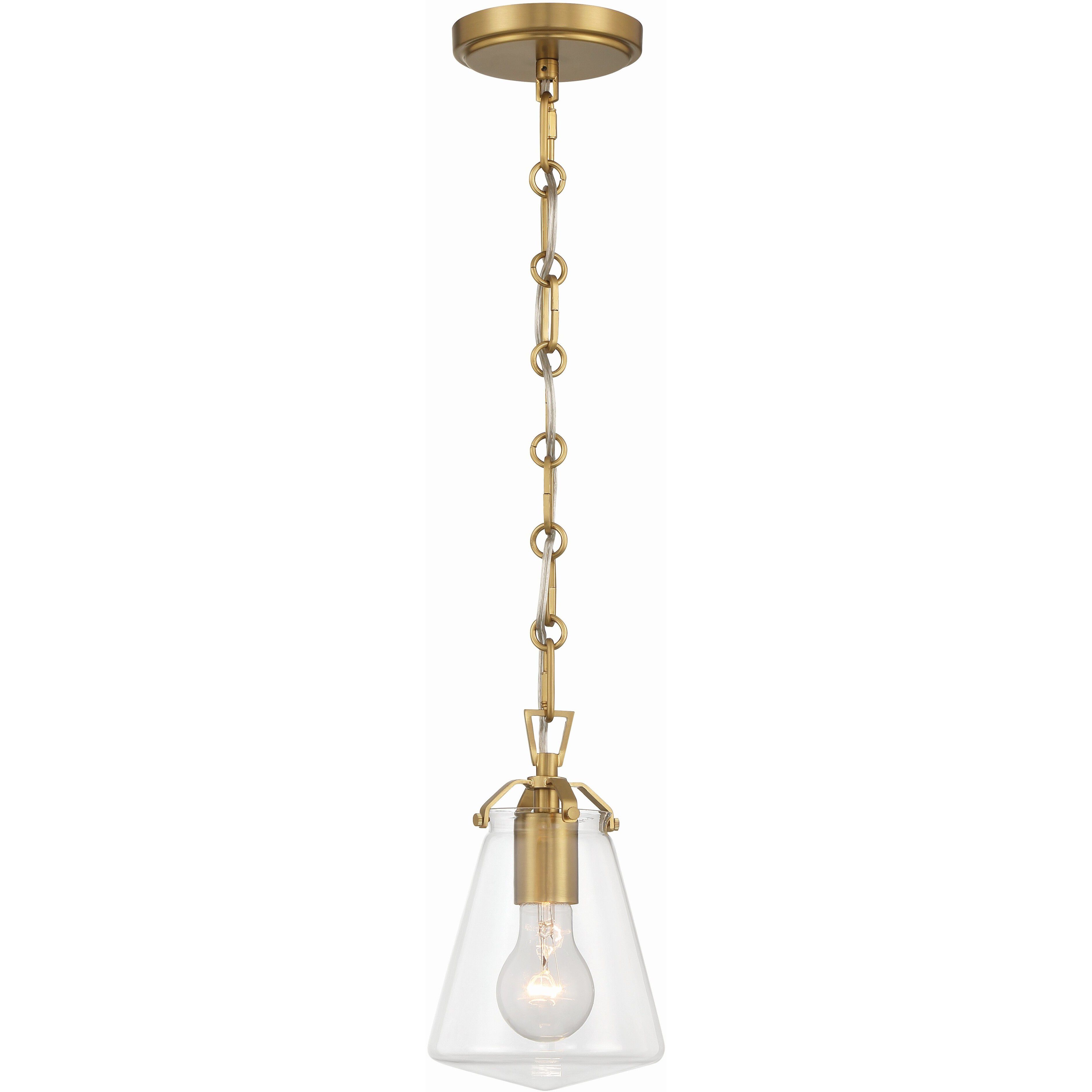 Voss 1 Light 5.75 inch Luxe Gold Mini Pendant Ceiling Light