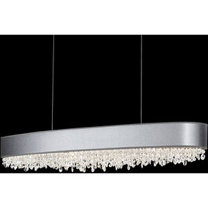 Eclyptix LED LED 48.5 inch Polished Stainless Steel Linear Pendant Ceiling Light in Wavy Layout, Silver, Wavy Layout