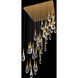 Beyond Hibiscus LED 36 inch Aged Brass Multi-Light Pendant Ceiling Light, Square Canopy