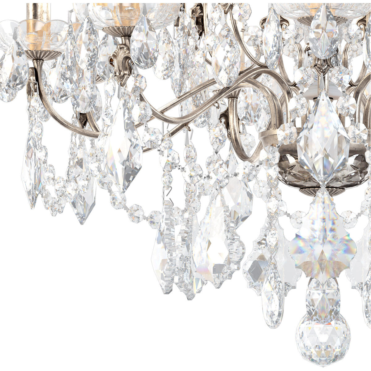 Century 9 Light 26 inch Antique Silver Chandelier Ceiling Light
