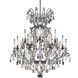 Renaissance Rock Crystal 16 Light 38 inch Antique Pewter Chandelier Ceiling Light in Rock Clear