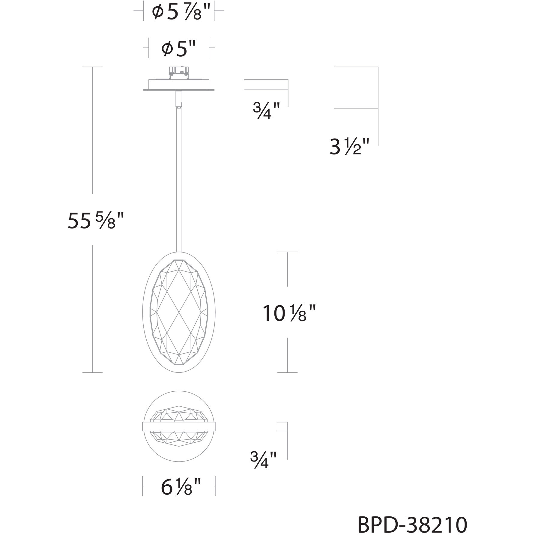 Wonder LED 3.5 inch Black Mini Pendant Ceiling Light, Beyond