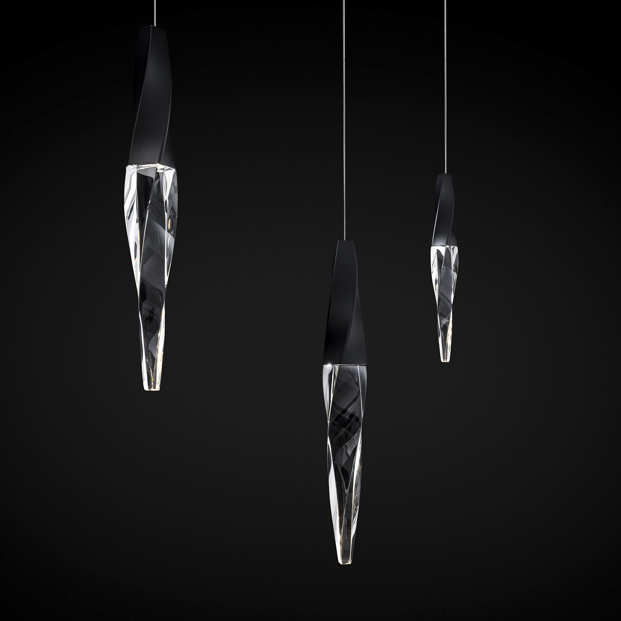 Beyond Kindjal LED 5.5 inch Black Multi-Light Pendant Ceiling Light, Linear Canopy