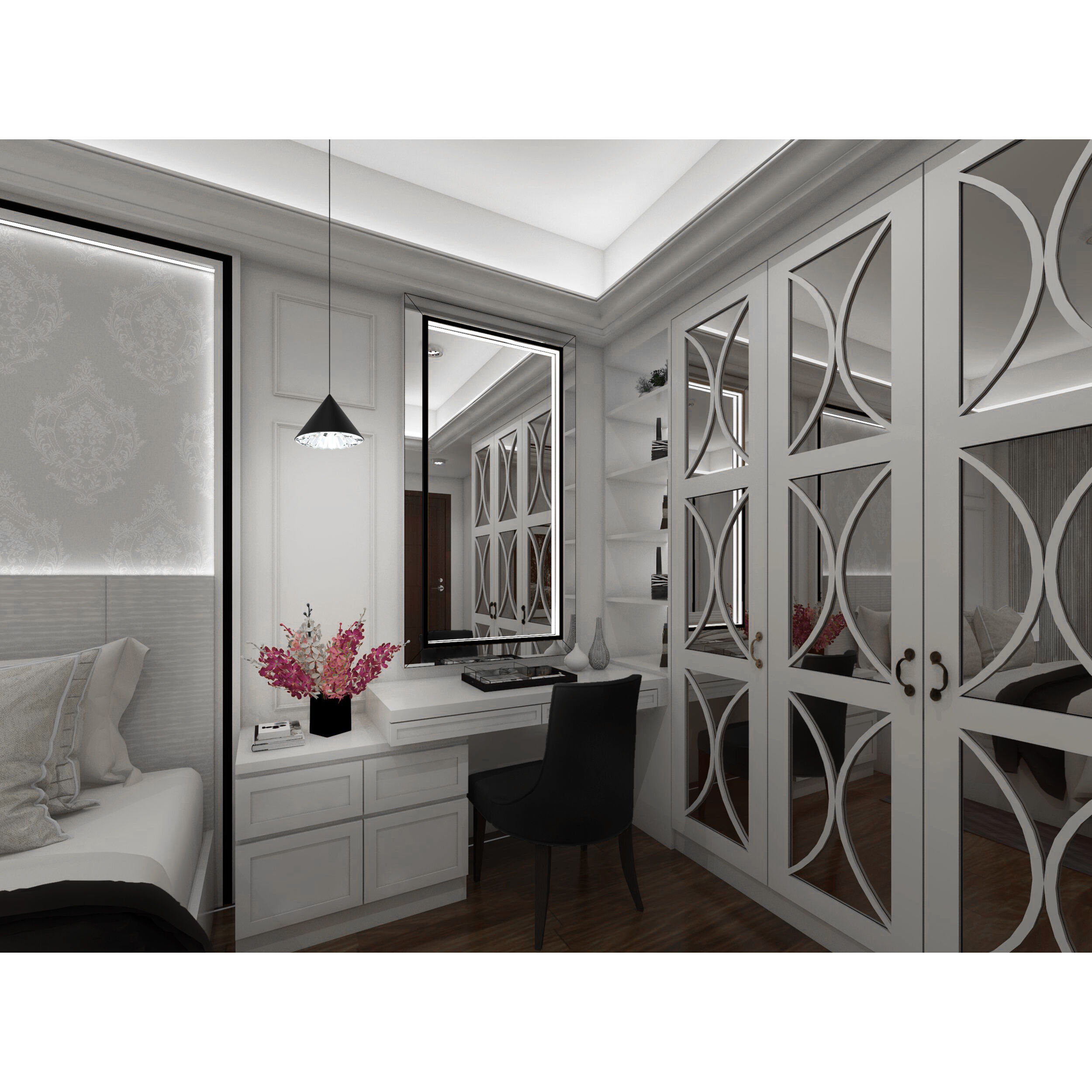 Primrose LED 8 inch Chrome Mini Pendant Ceiling Light in Polished Chrome, Beyond