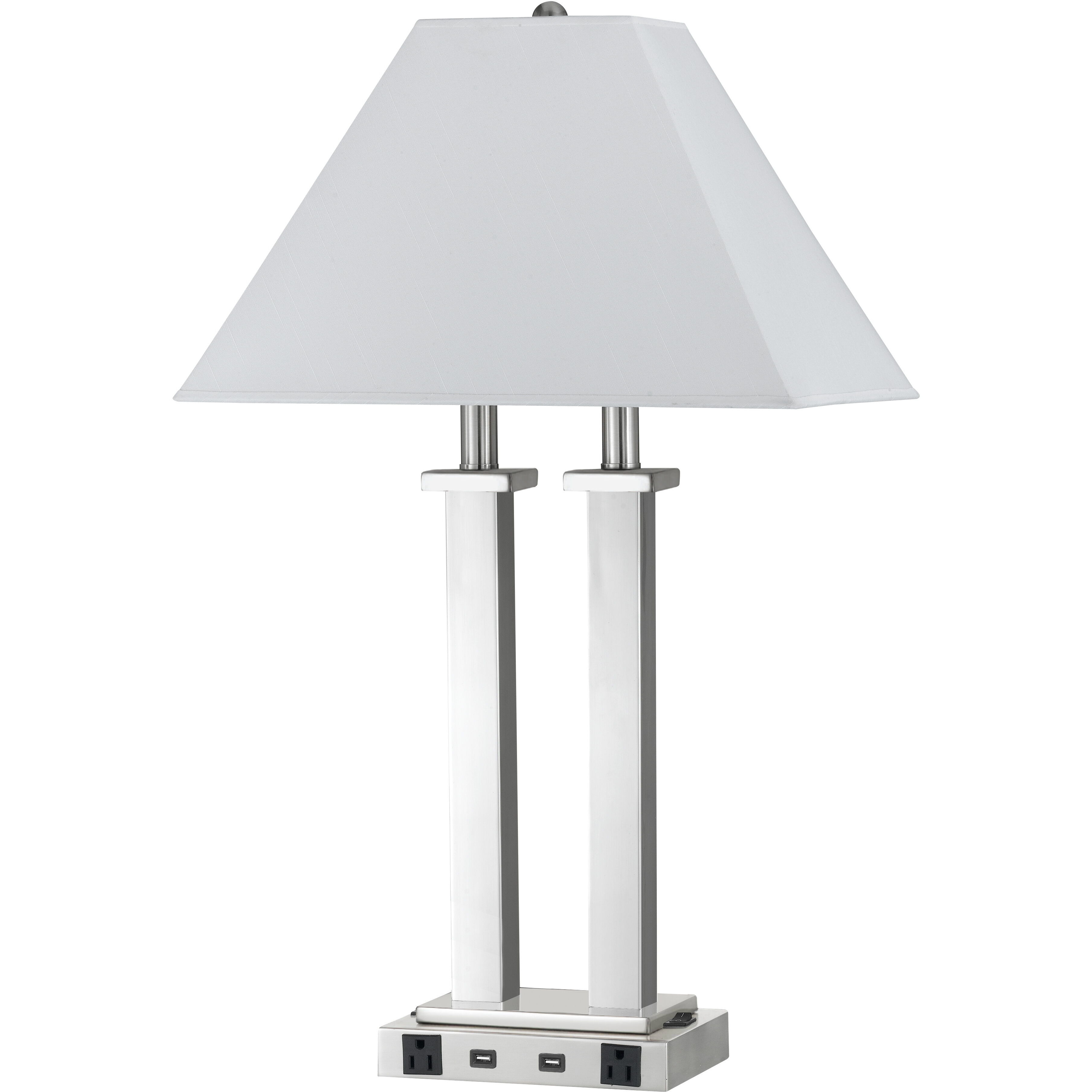 Hotel 26 inch 60 watt Brushed Steel Desk Lamp Portable Light