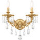 Milano 2 Light 7.5 inch Heirloom Gold Wall Sconce Wall Light in Heritage
