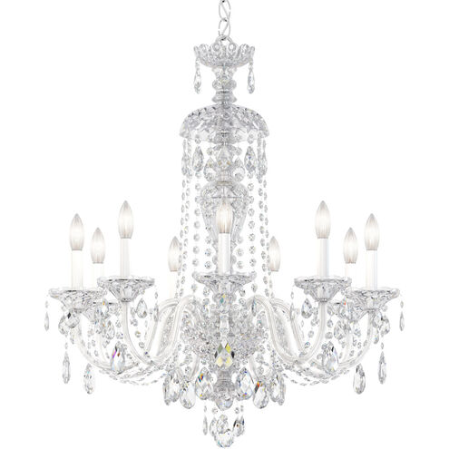 Sterling 9 Light 27 inch Polished Silver Chandelier Ceiling Light in Swarovski