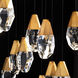 Beyond Martini LED 36 inch Aged Brass Multi-Light Pendant Ceiling Light in Optic, Square Canopy