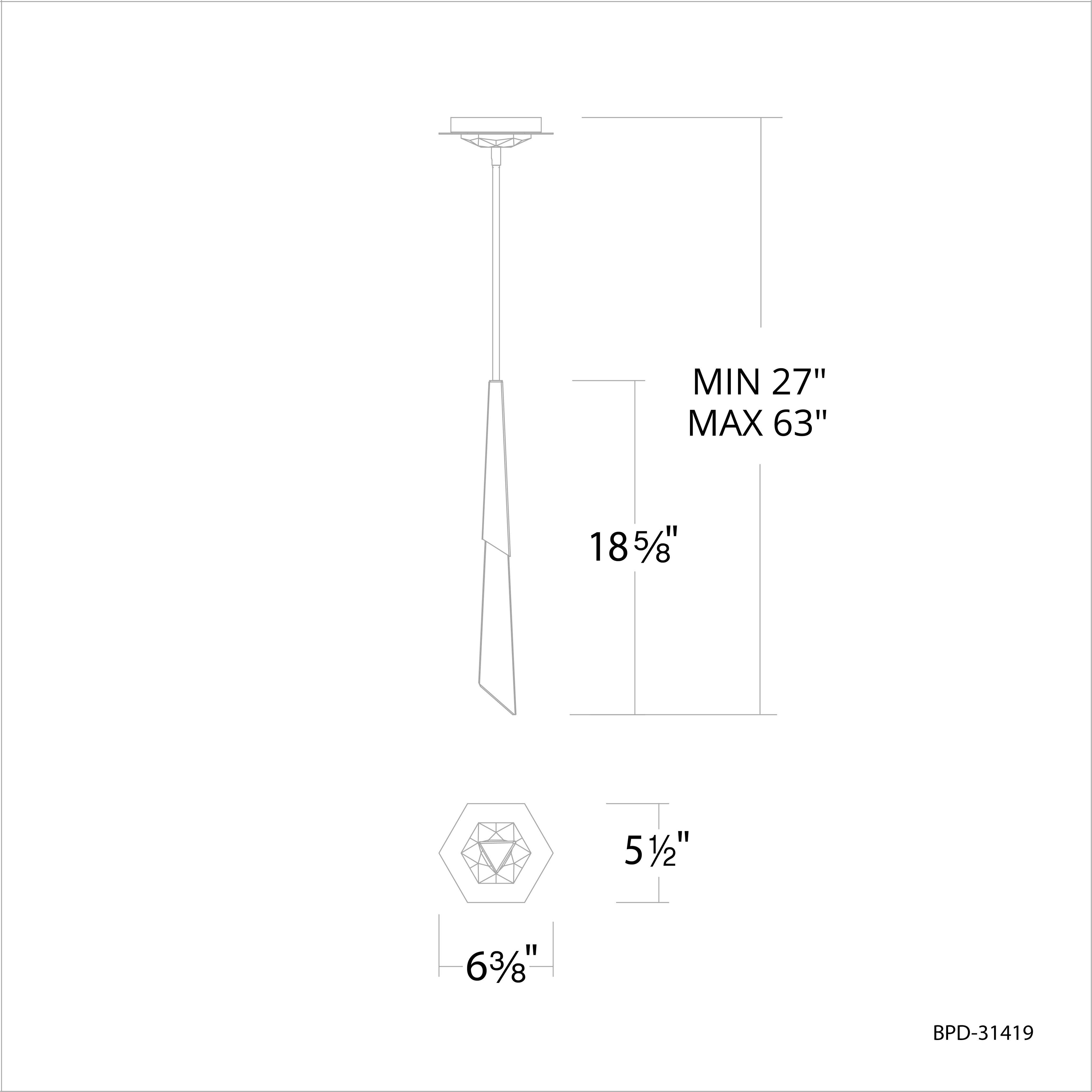 Beyond Solitude LED 6.5 inch Aged Brass Mini Pendant Ceiling Light