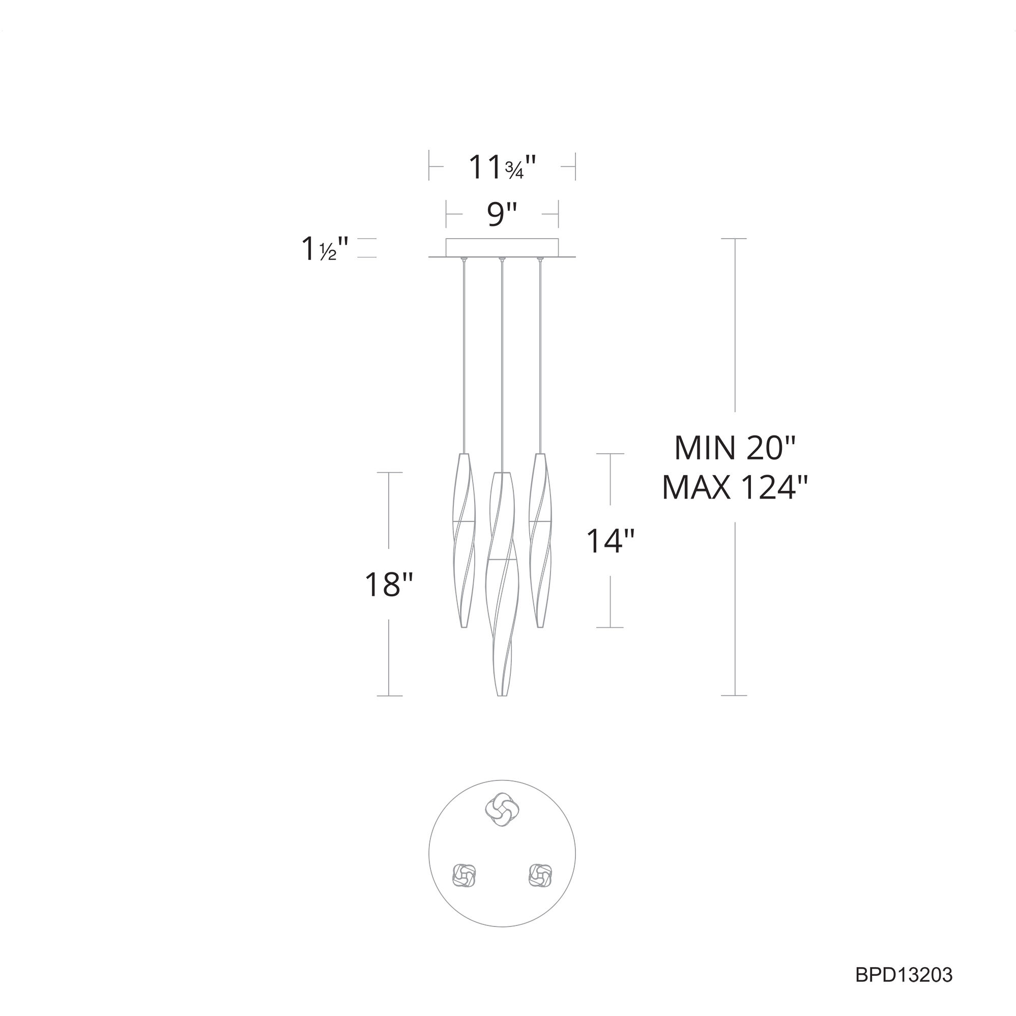 Kindjal LED 11.75 inch Aged Brass Multi-Light Pendant Ceiling Light, Beyond
